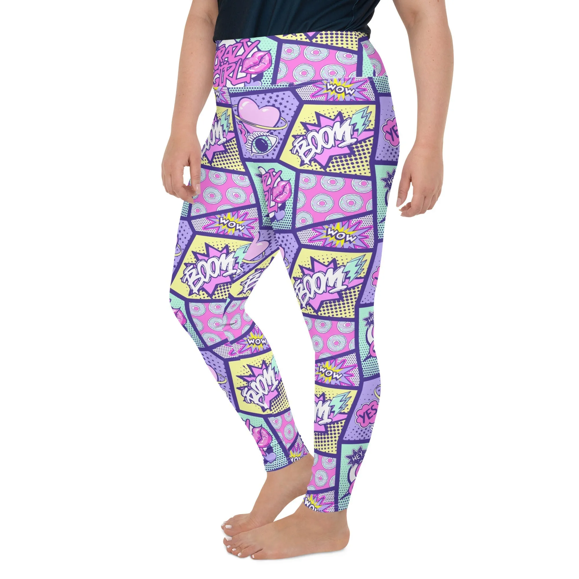 Pastel Comic Book Plus Size Leggings