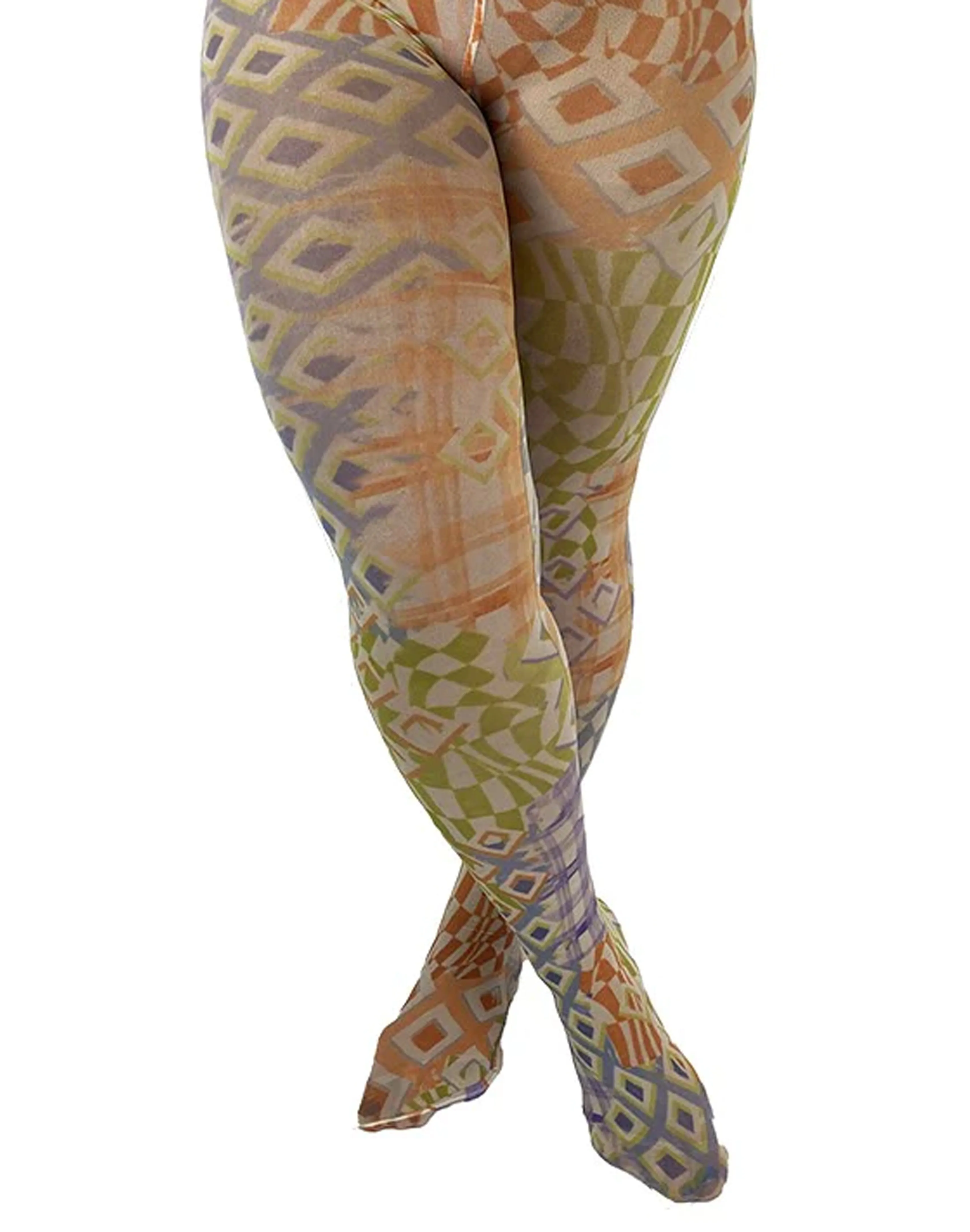 Pastel Picnic Printed Curvy Super Stretch Tights