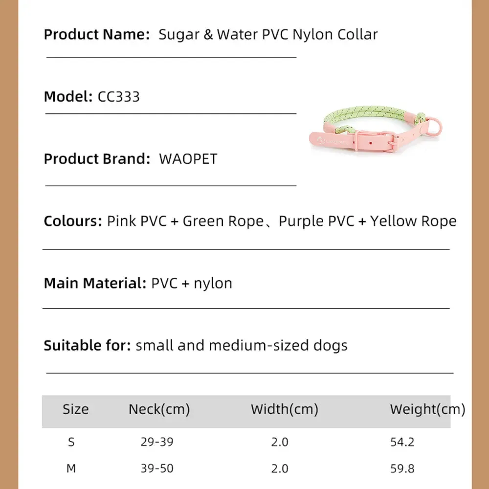 Pet Collar Cute Fashion Nylon webbing Dog Lead Collar Candy Style Handmade Webbing PVC Neck Ring Cool waterproof Dogs supplies