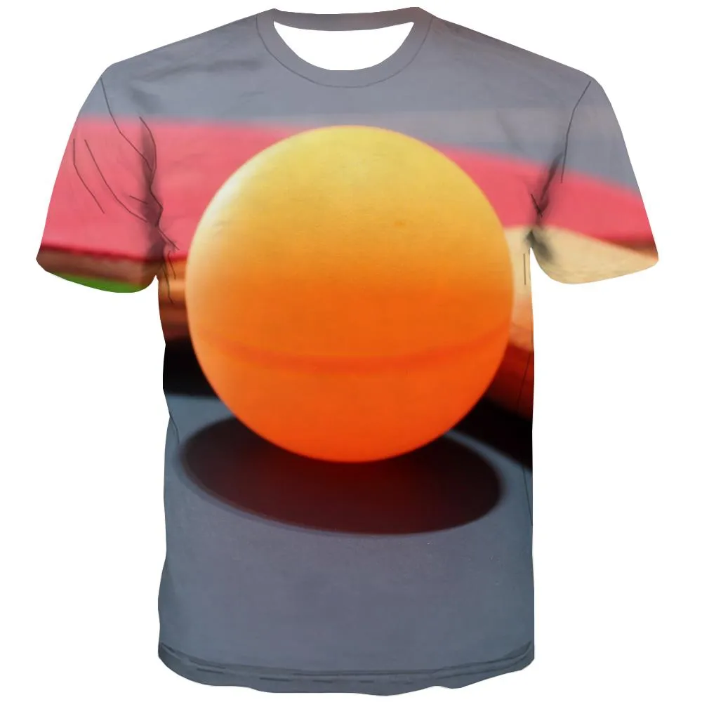 Pingpong T shirts Men Game Tshirt Printed Movement Tshirts Cool Short Sleeve