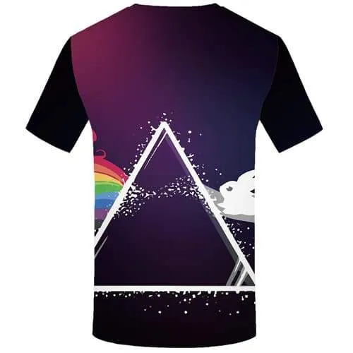 Rainbow Refraction T shirts Men Graffiti Tshirts Novelty Geometric Tshirt Printed Fantasy T shirts Funny Gothic T-shirts Graphic