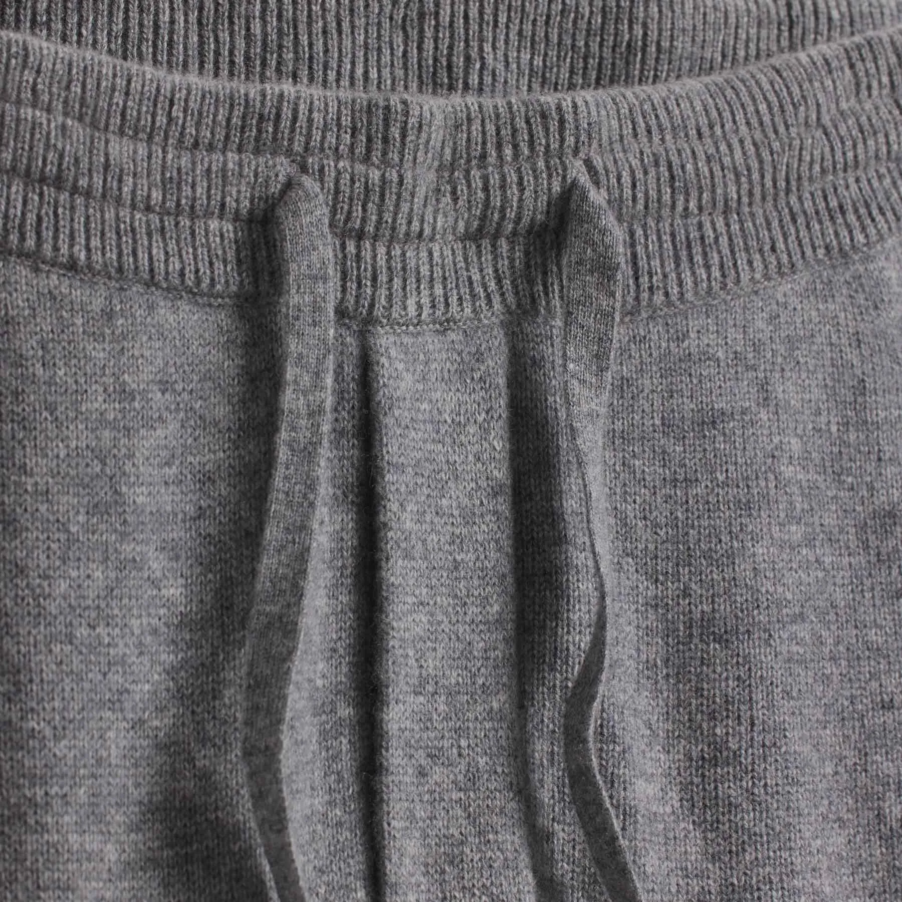 Recycled Cashmere Track Pant with Pockets - Heather Grey