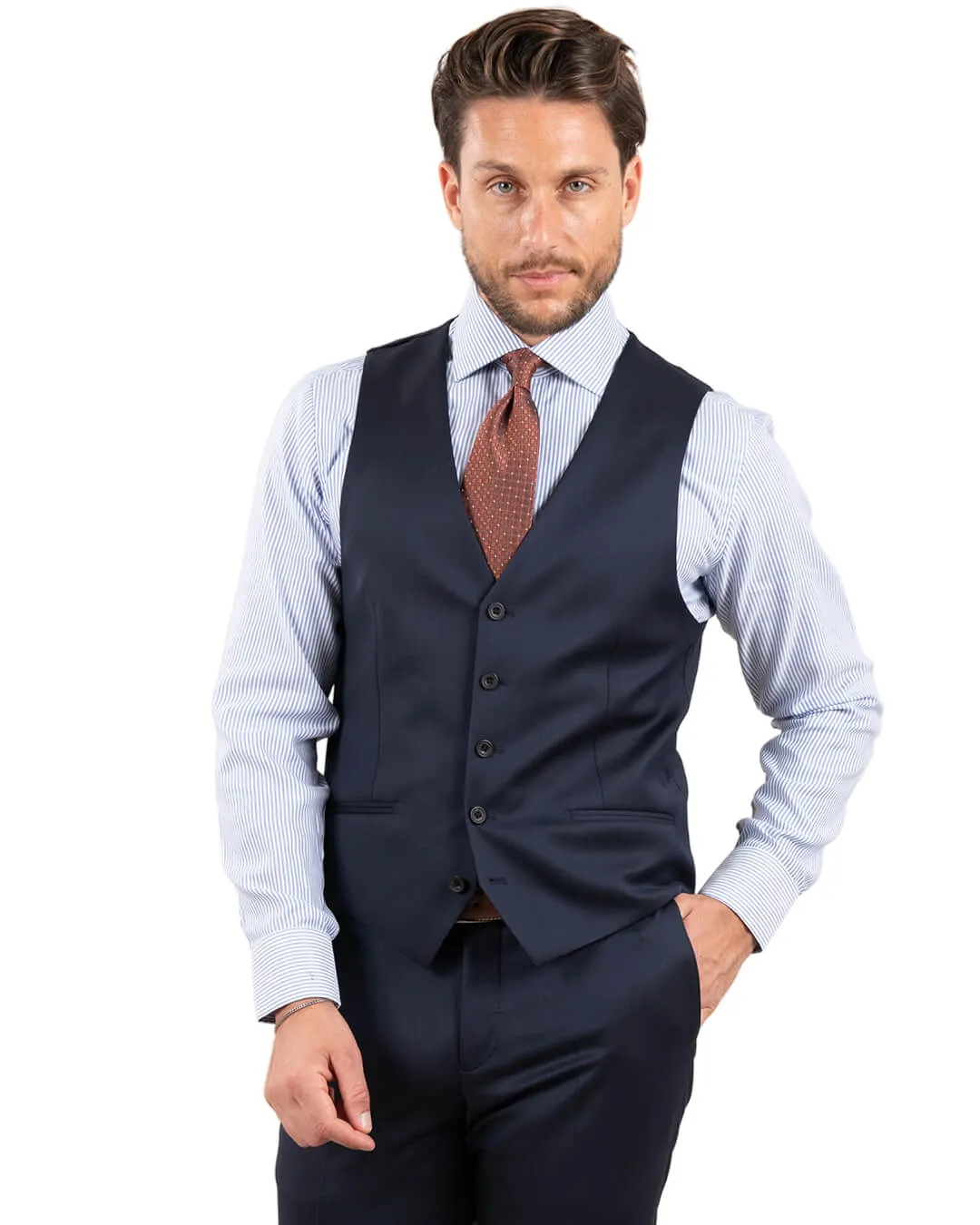 Reda Navy Twill Waistcoat