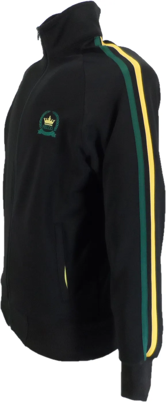 Relco Mens Black jamaica Retro Track Tops