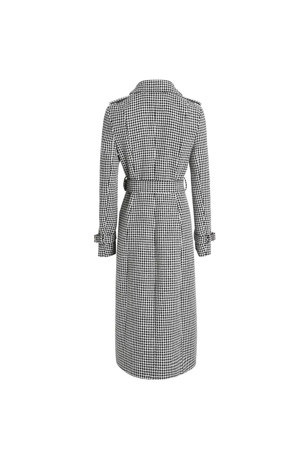 Retro long sleeve coat | Houndstooth long sleeve coat | Street style long-sleeved coat