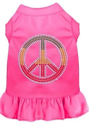 Rhinestone Rasta Peace Dress Bright Pink 4x (22)