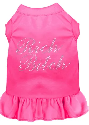 Rhinestone Rich Bitch Dress Bright Pink Xxl (18)