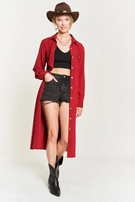 Ruby Red Button Dress/Jacket