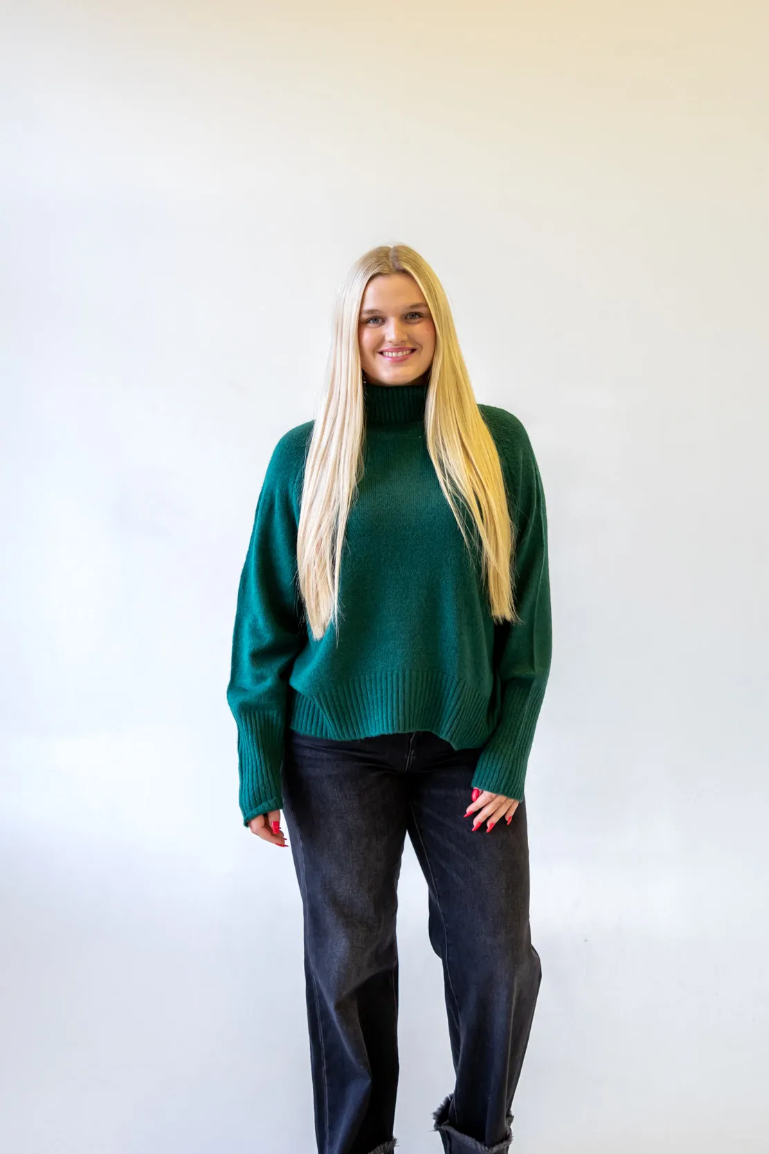 Sadie Turtleneck Sweater | Dark Green