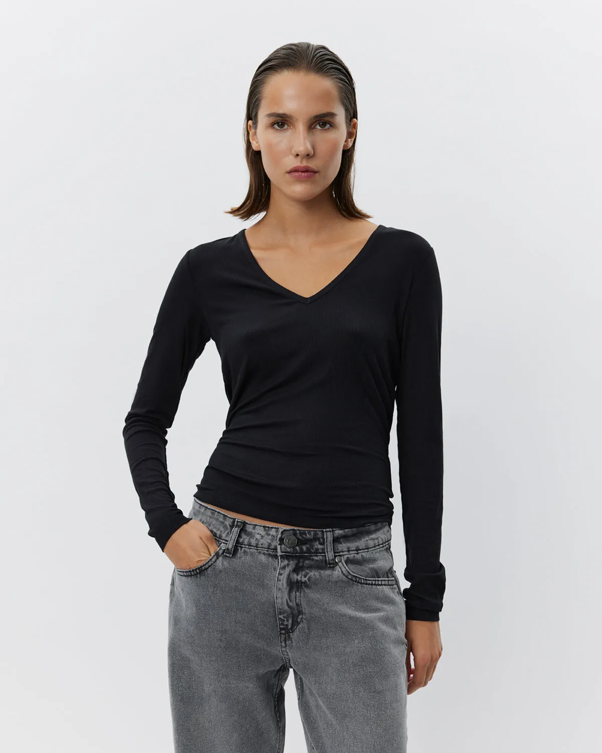 SALLYSW T-SHIRT LONG SLEEVE - Black