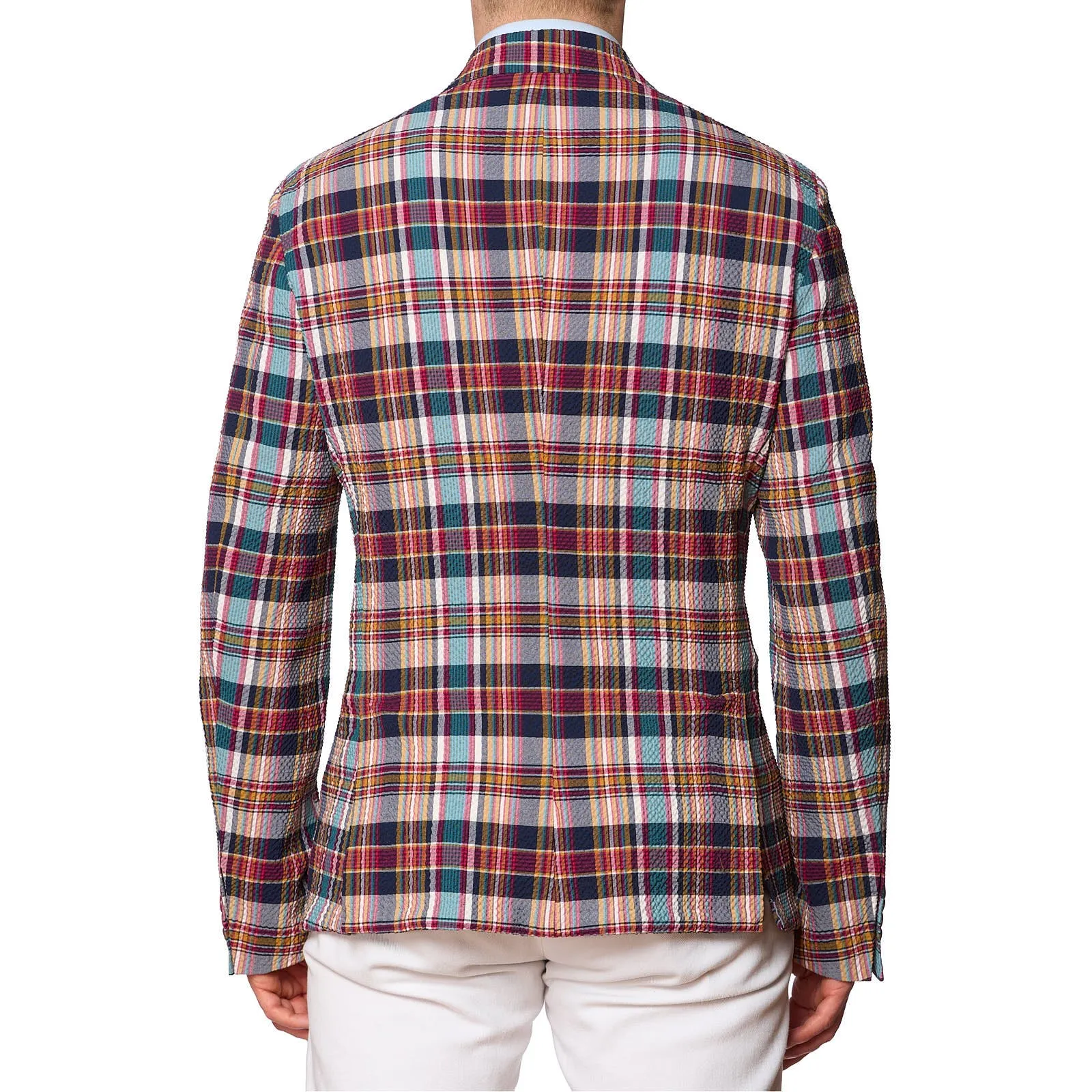 SARTORIA PARTENOPEA Madras Seersucker Summer Jacket NEW Current Model