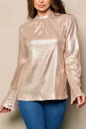 Sequin Long Sleeve Tunic Top