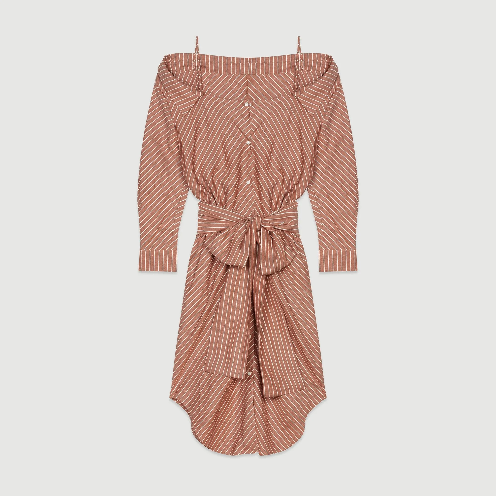 Shirt Dress With Belt - Terracota