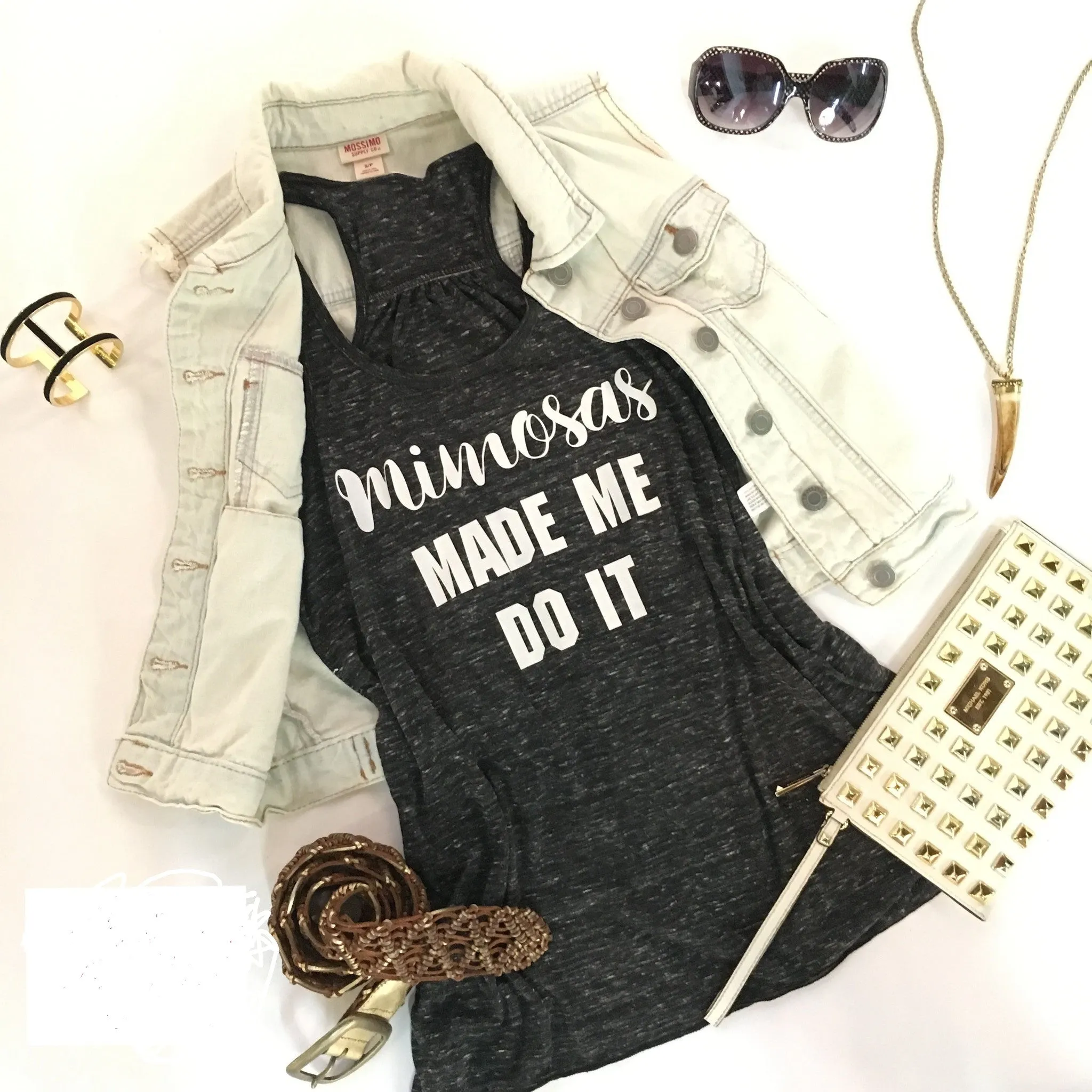 Shirt {Mimosas made me do it} Tank.Black