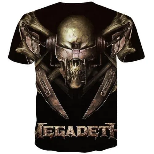 Skull T shirts Men Military Tshirts Cool Punk Rock Tshirts Casual Hip Hop Shirt Print Metal T-shirts 3d Short Sleeve summer Mens