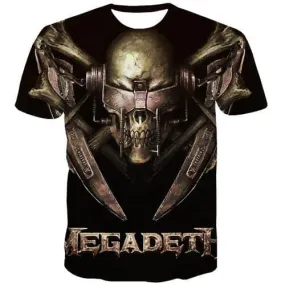 Skull T shirts Men Military Tshirts Cool Punk Rock Tshirts Casual Hip Hop Shirt Print Metal T-shirts 3d Short Sleeve summer Mens