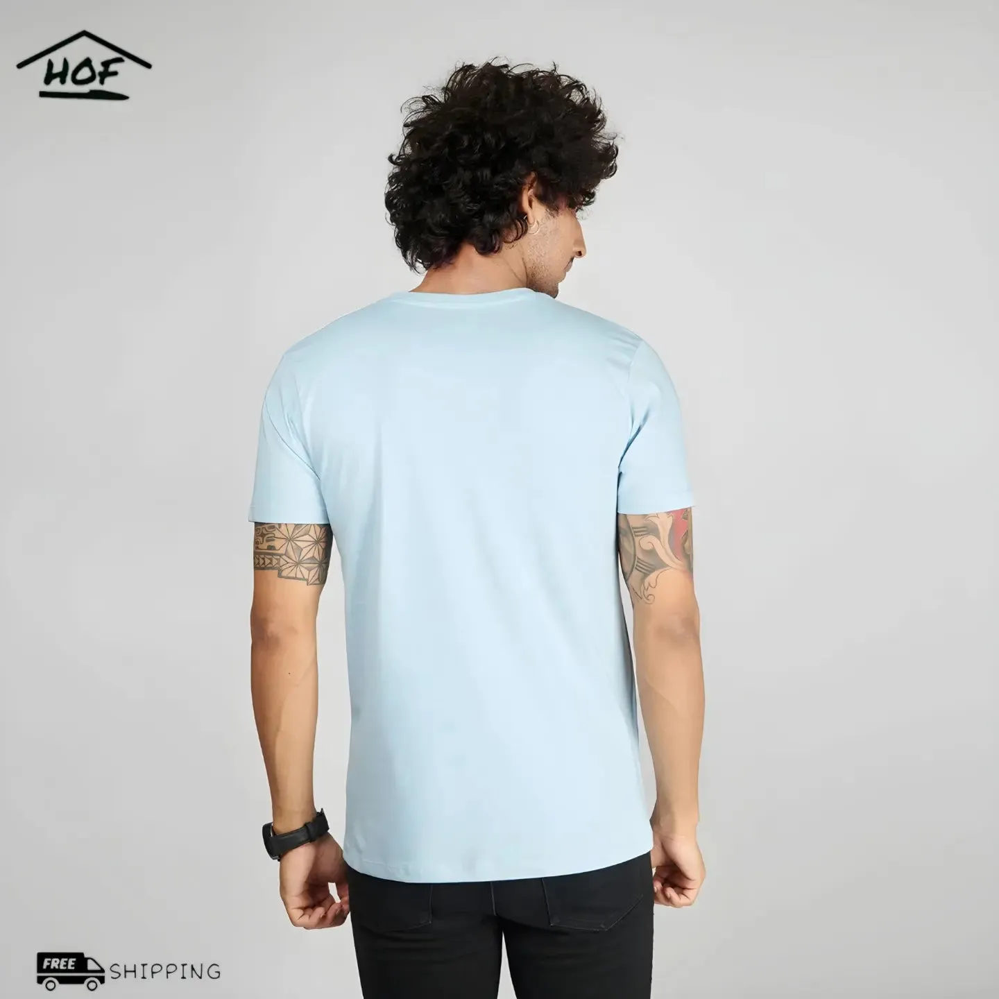 Sky Blue Half Sleeve T-Shirt