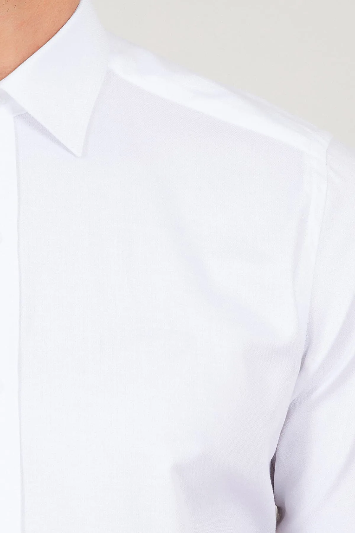 Slim Fit White French Cuff Cotton Dress Shirt