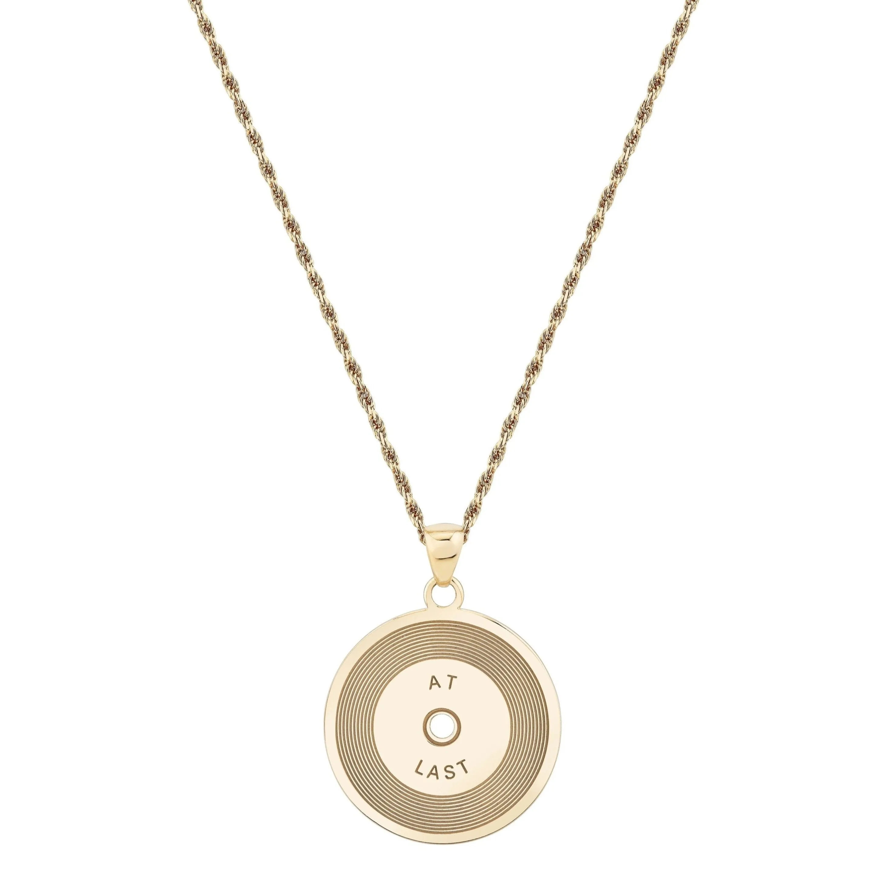 Solid Gold Record Pendant