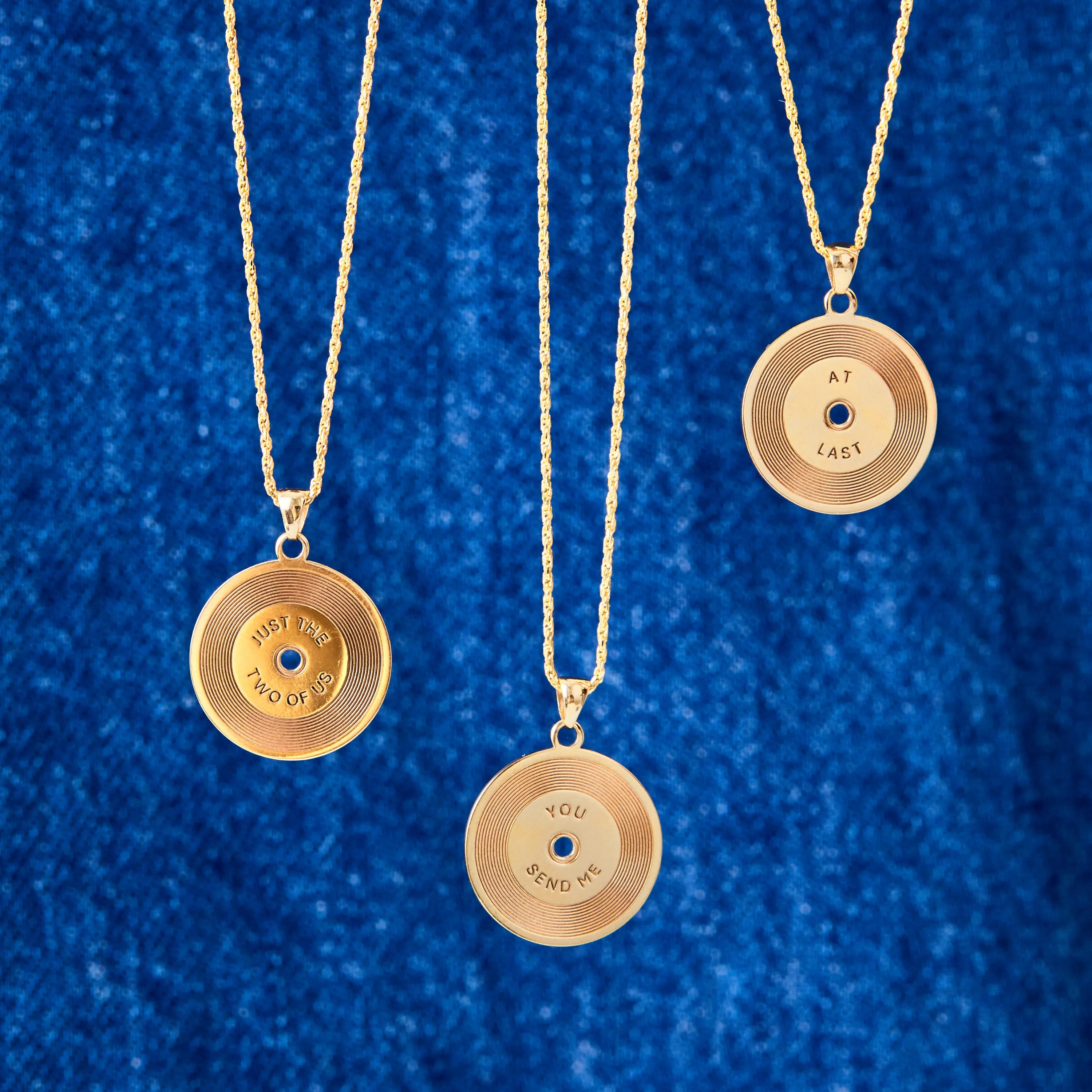 Solid Gold Record Pendant