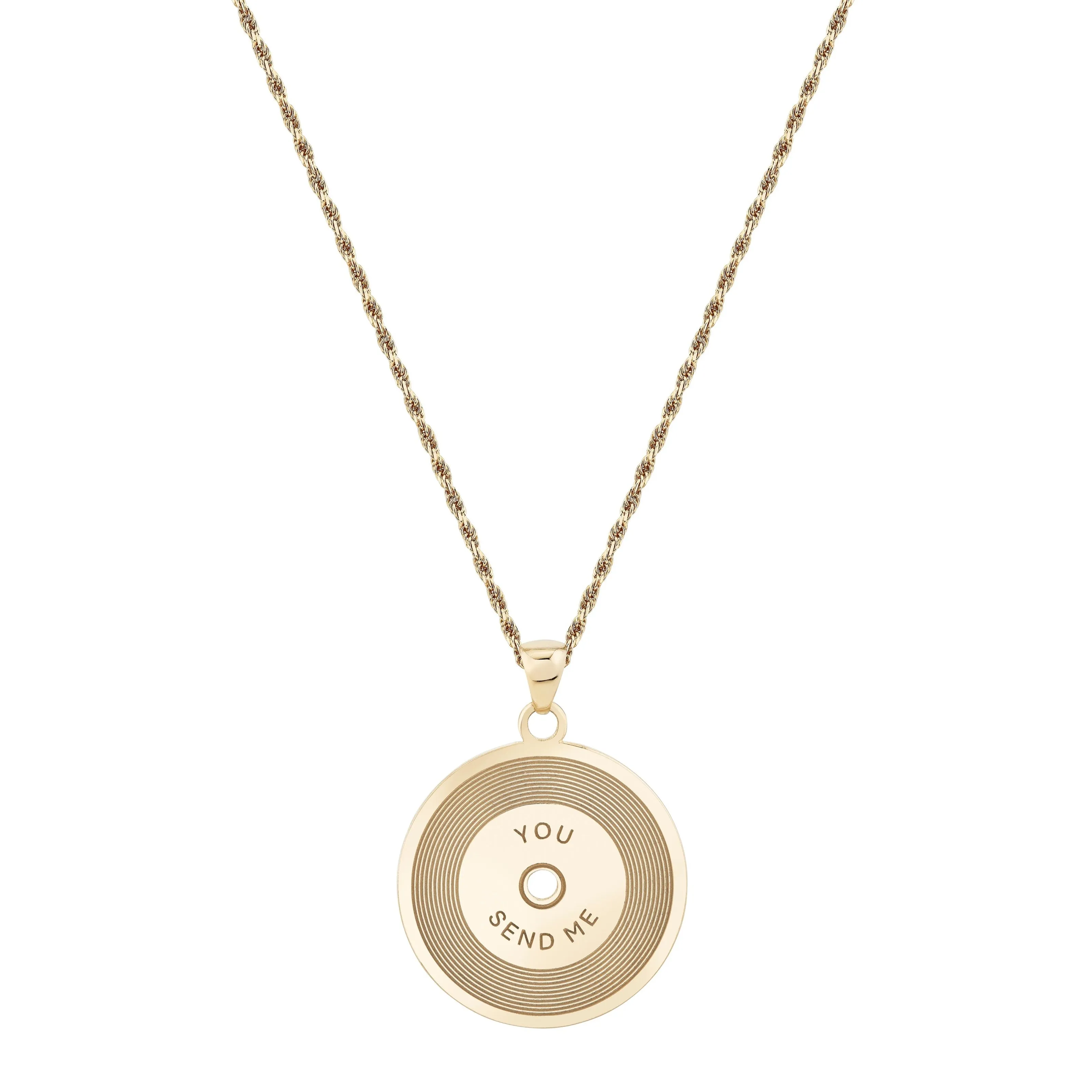 Solid Gold Record Pendant