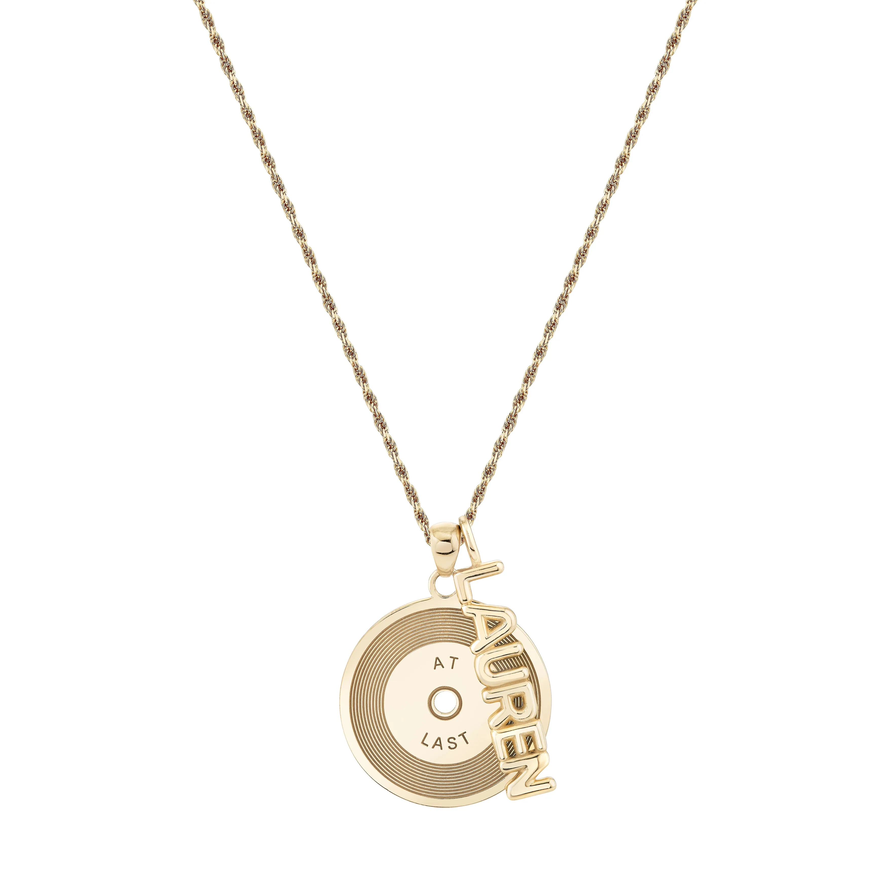 Solid Gold Record Pendant