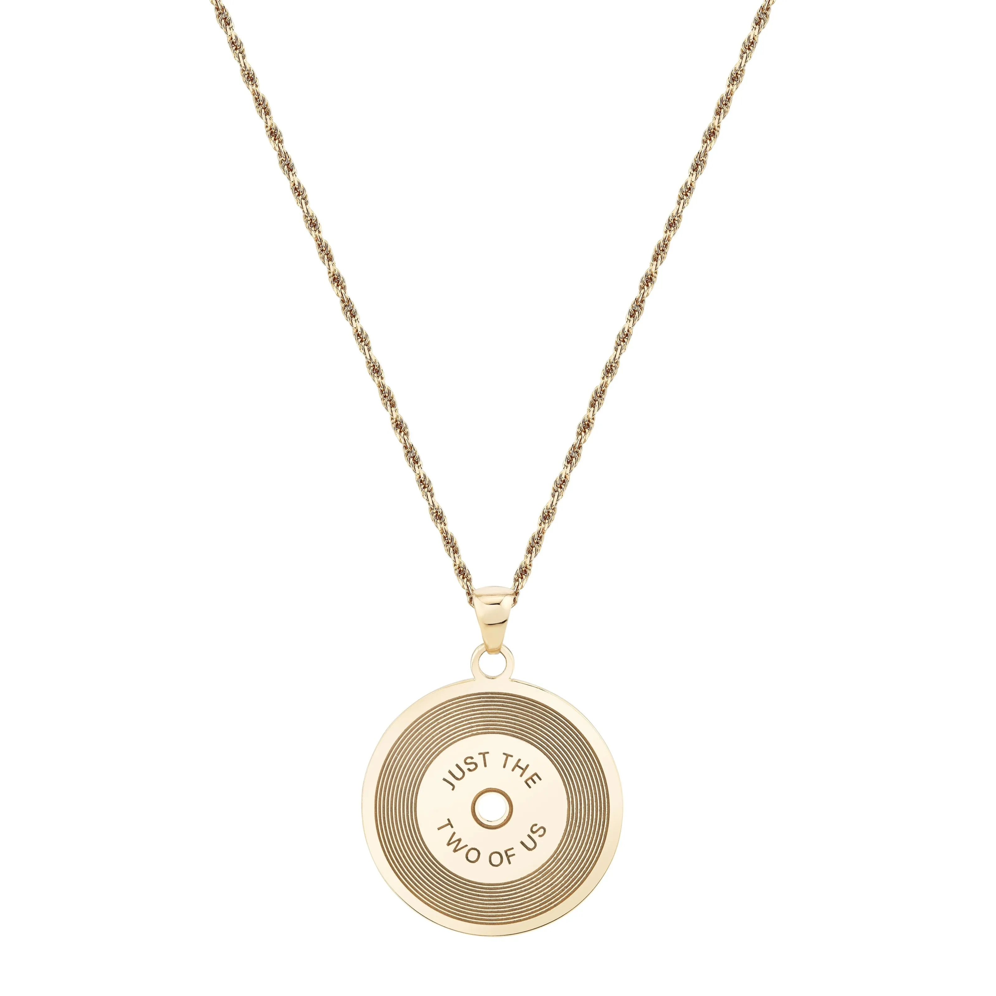 Solid Gold Record Pendant