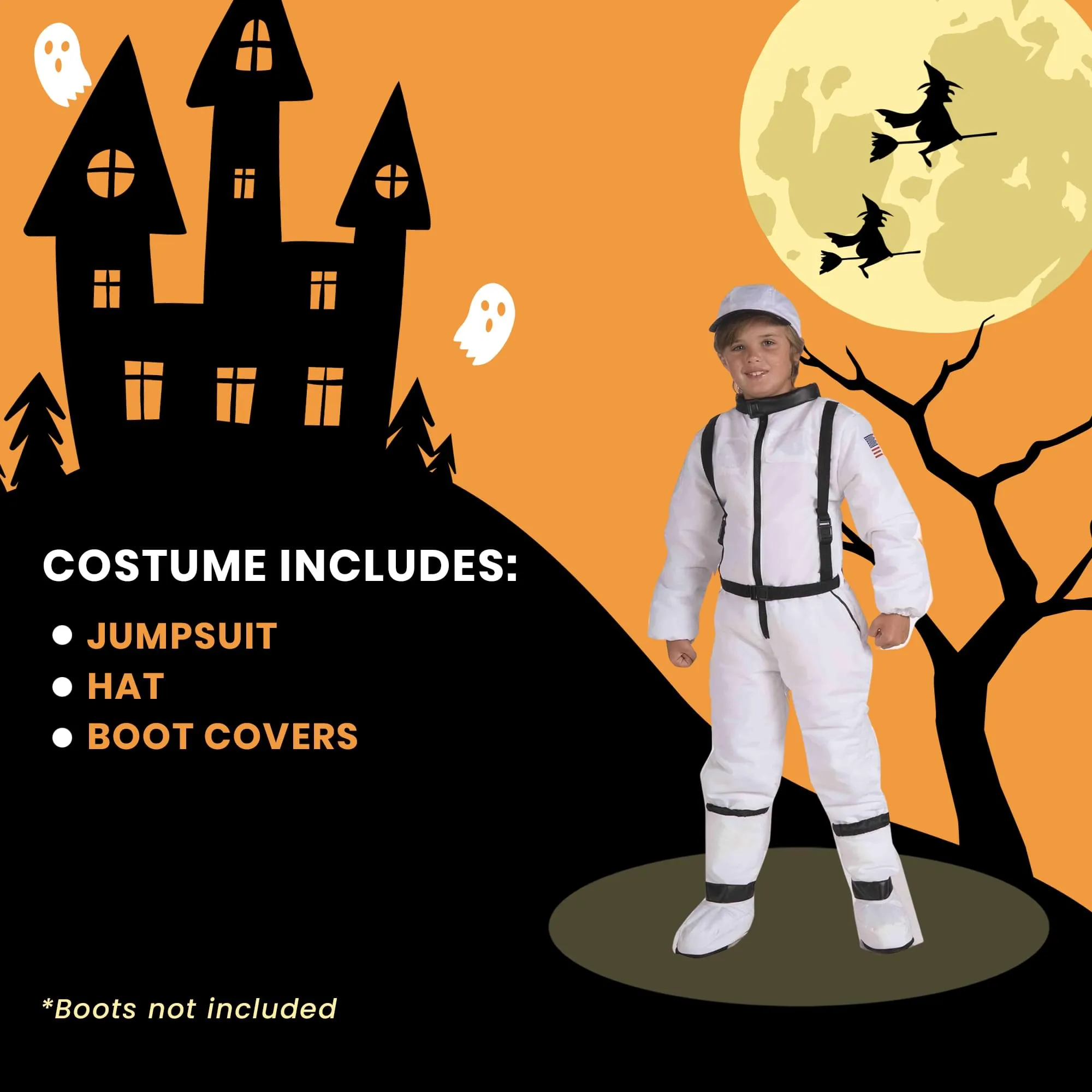 Space Explorer White Jumpsuit Astronaut Child Costume