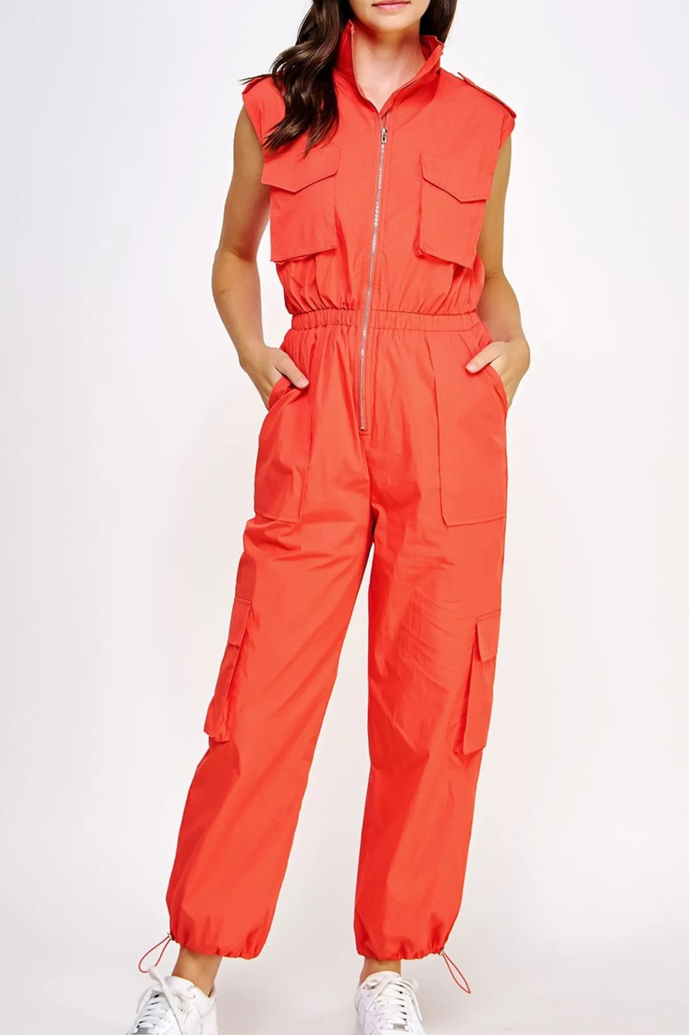 Spicy Orange Cargo Jumpsuit