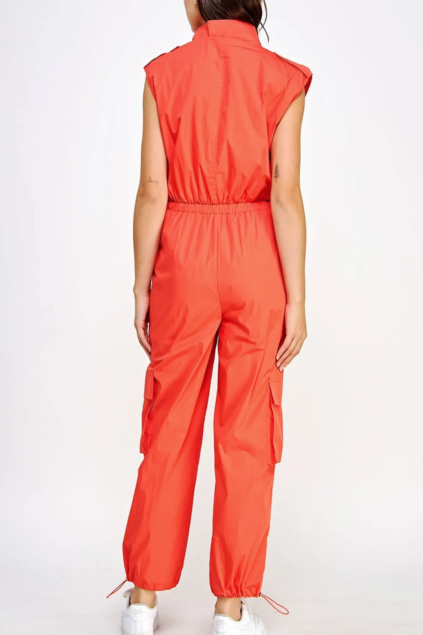 Spicy Orange Cargo Jumpsuit