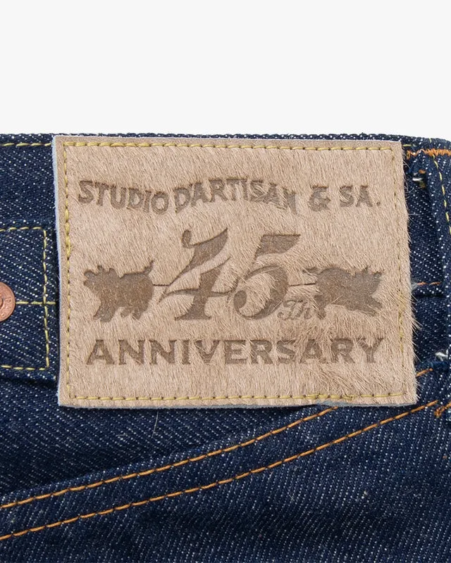 Studio D'Artisan SP-083 45th Anniversary 15oz 'Triple Selvedge' Regular Straight Mens Jeans - Indigo Onewash