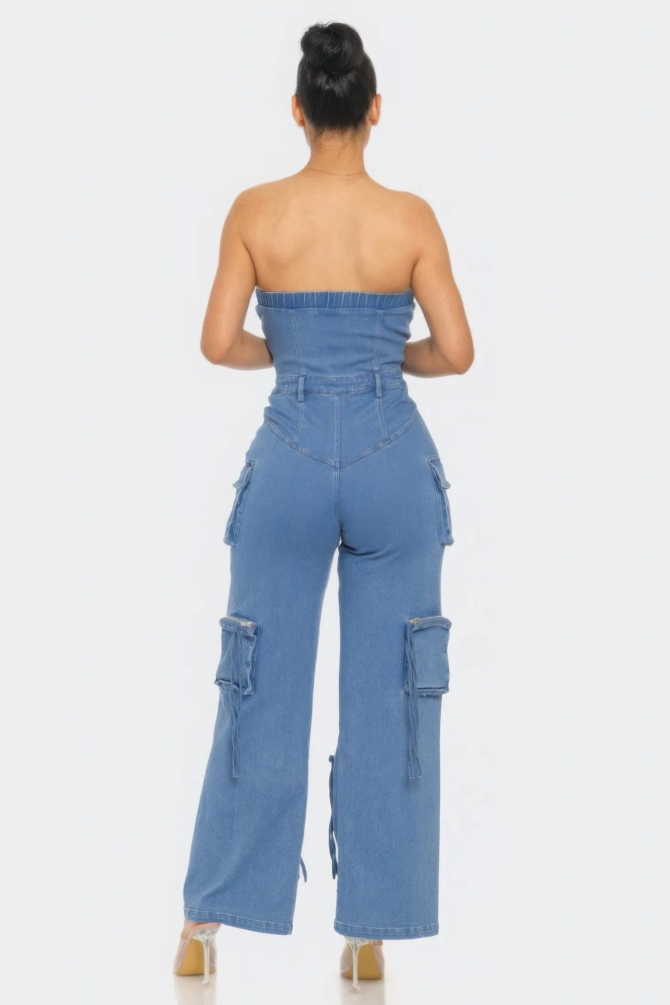 Stylish Stretch Denim Jumpsuit