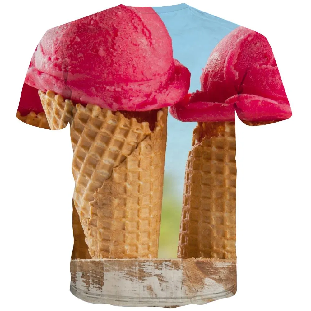 Sweet T shirts Men Gourmet Tshirt Anime Icecream Tshirts Novelty Colourful T shirts Funny