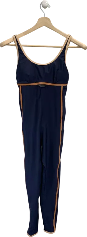 The Upside Navy/Brown Striped Jumpsuit UK S