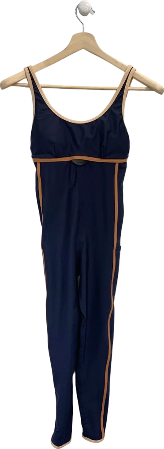 The Upside Navy/Brown Striped Jumpsuit UK S