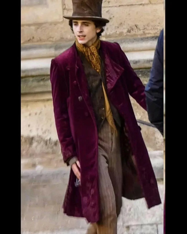 Timothée Chalamet Willy Wonka Velvet Coat