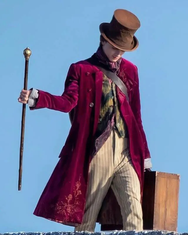 Timothée Chalamet Willy Wonka Velvet Coat