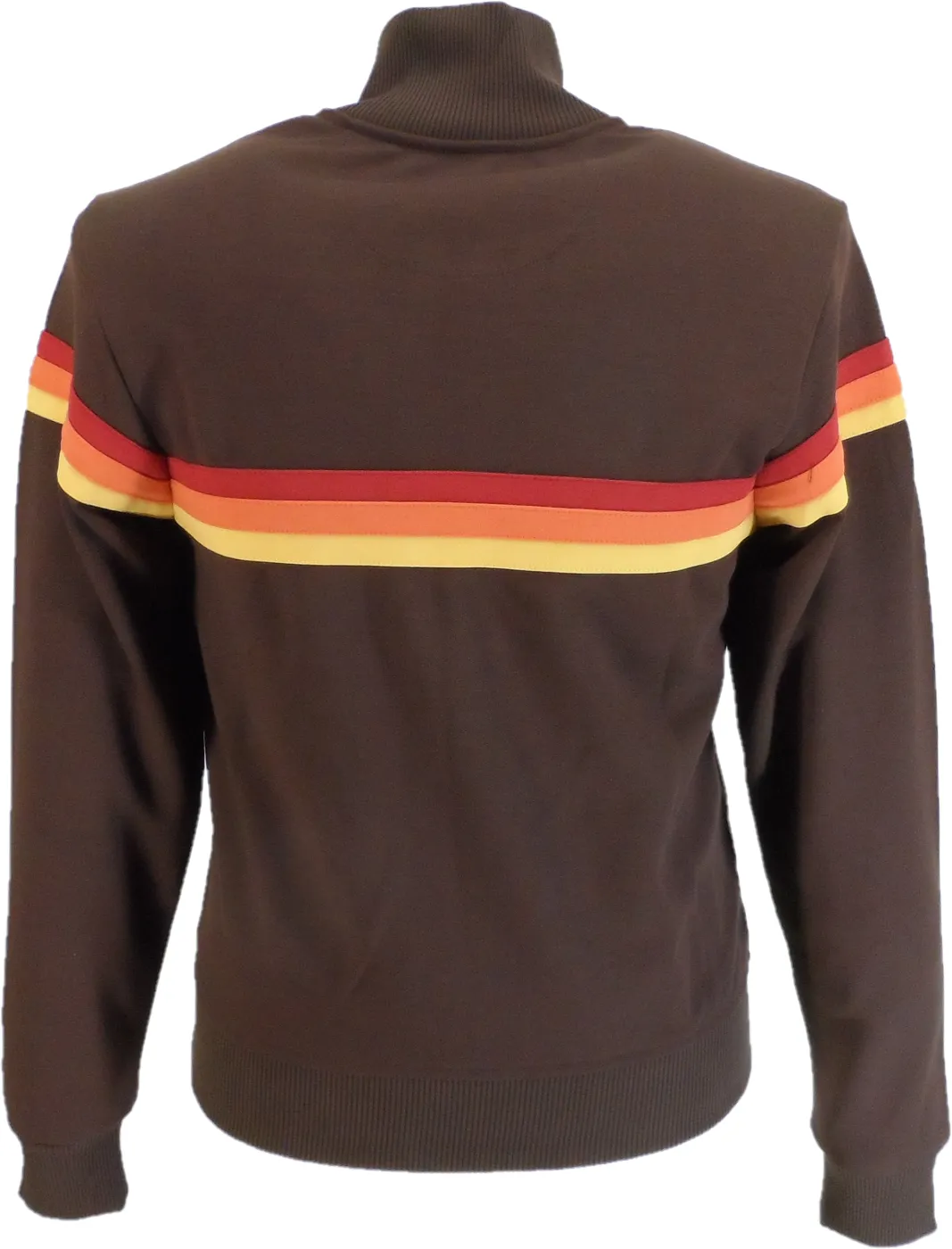 Trojan Mens Chocolate Brown Retro Stripe Retro Track Tops