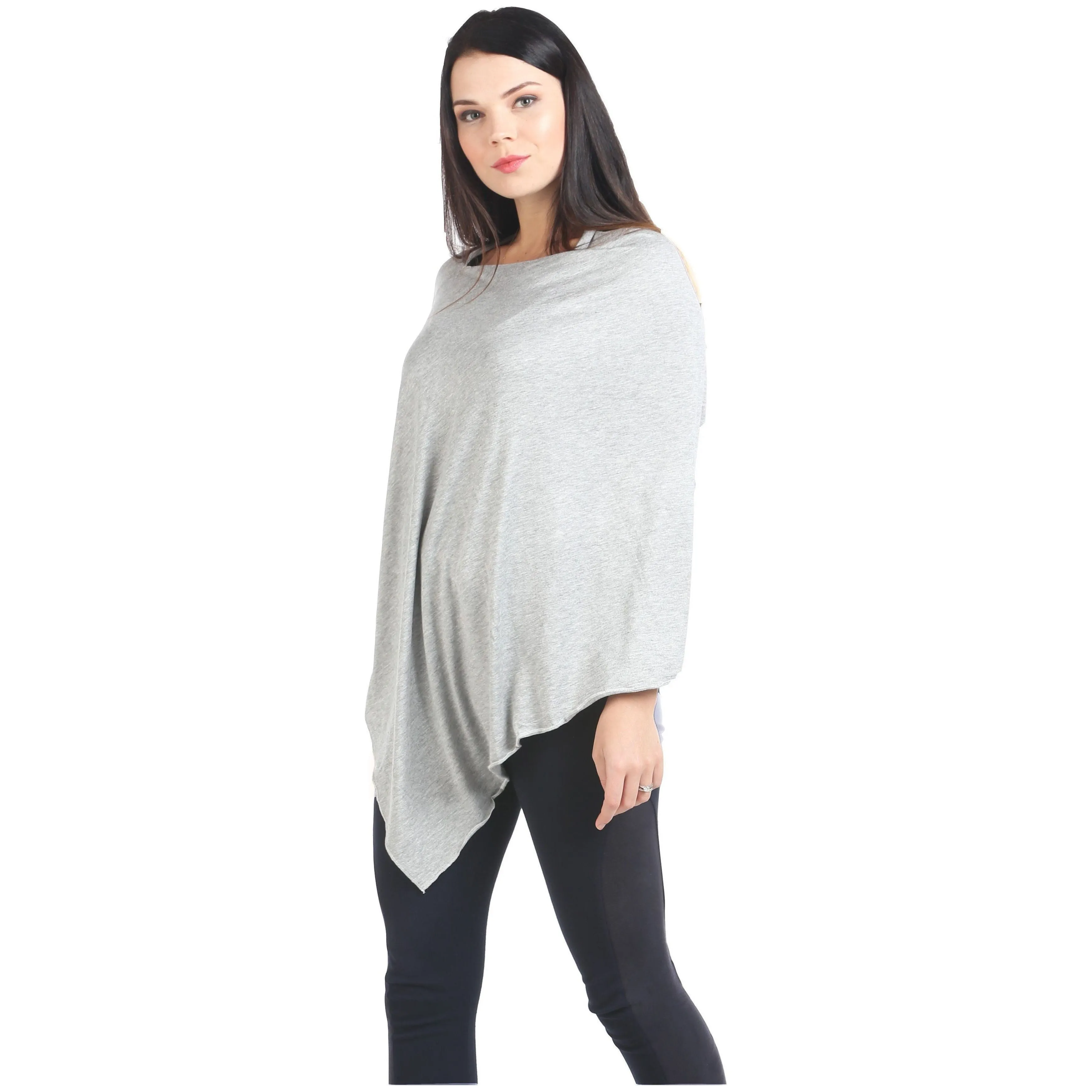 UberMums Heather Grey Nursing Poncho - Modal Spandex