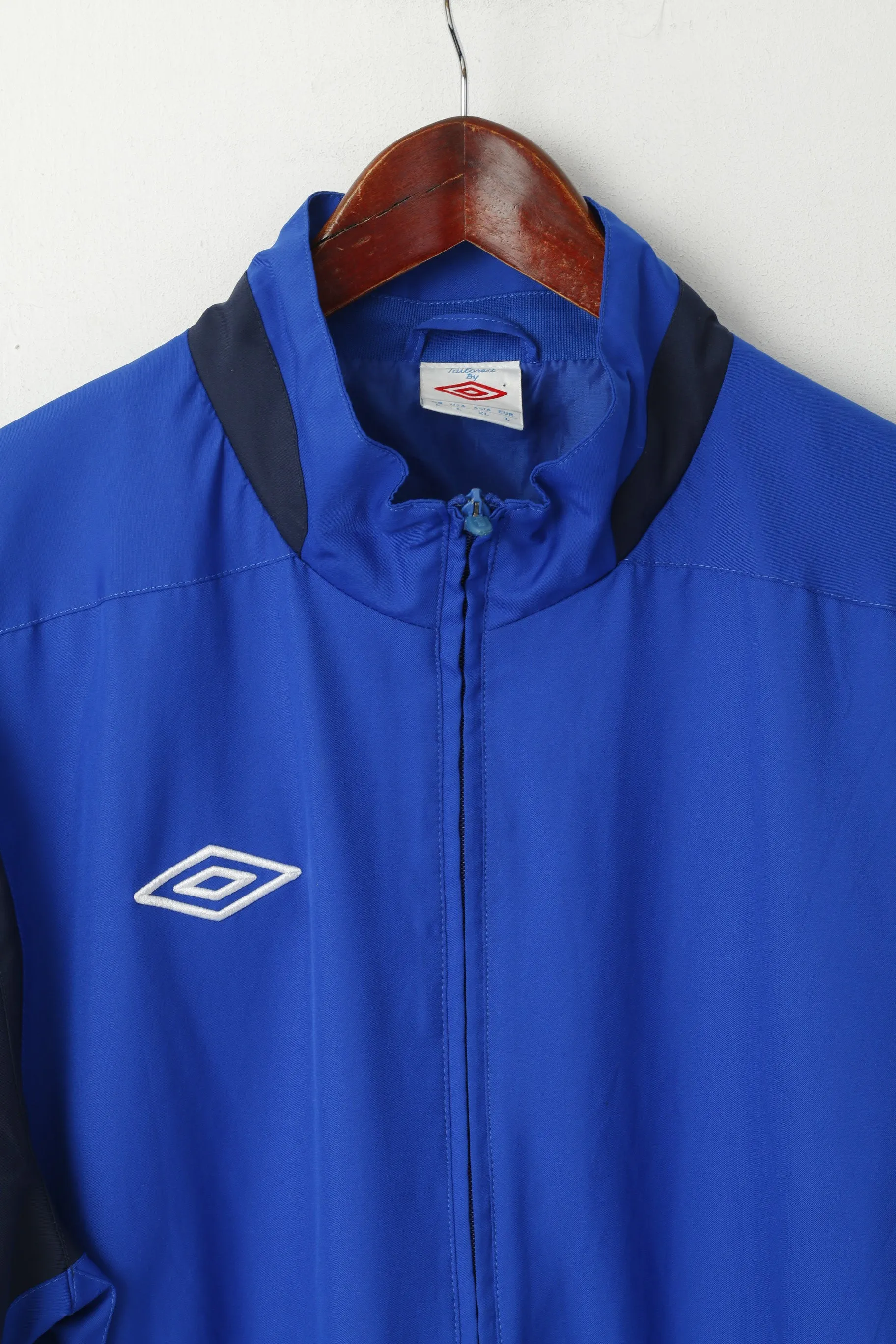 Umbro Men L Jacket Blue Indigo Activewear Zip Up Training Sport Track Top