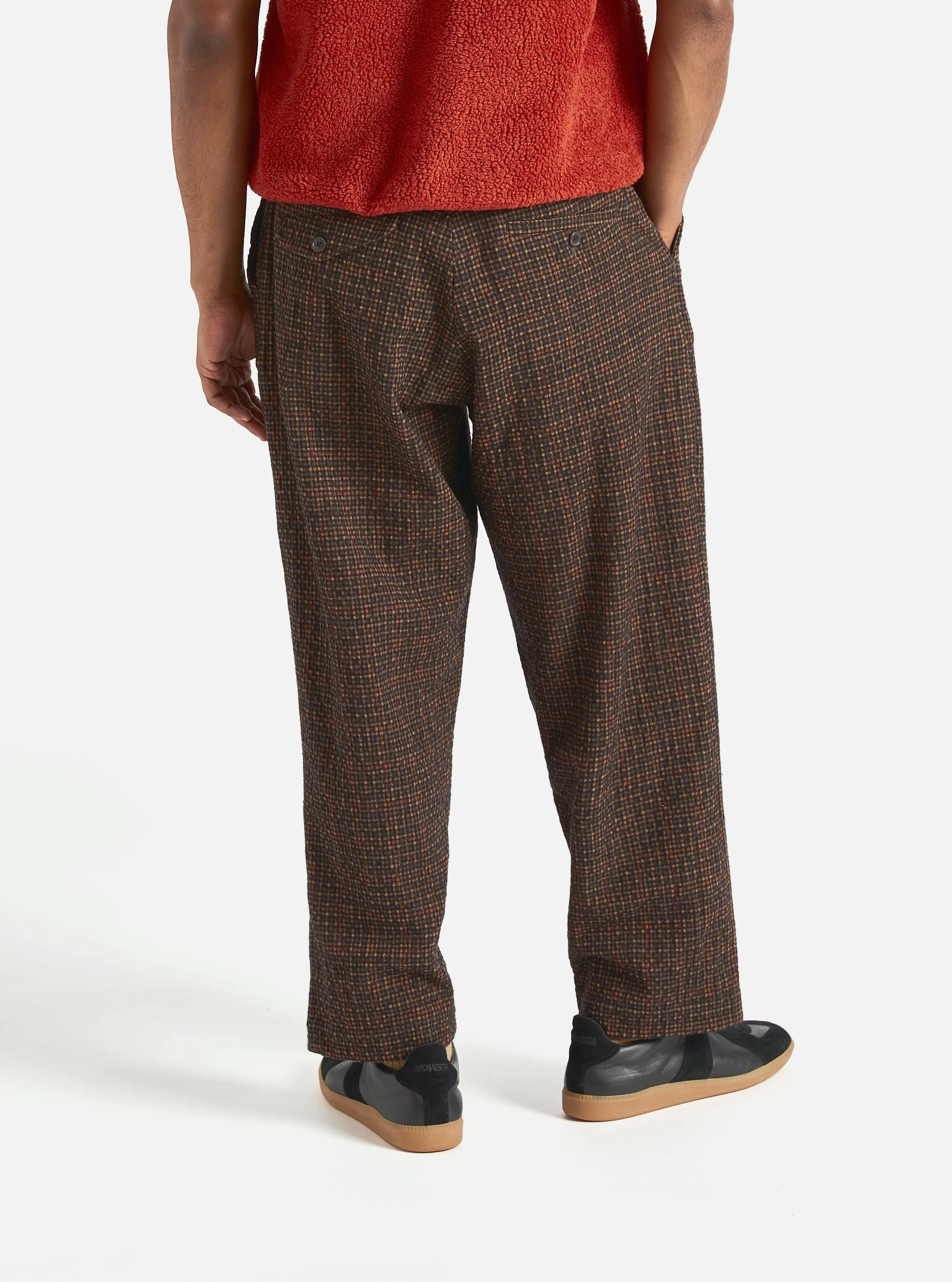 Universal Works Oxford Pant in Black/Olive Albuquerque Check