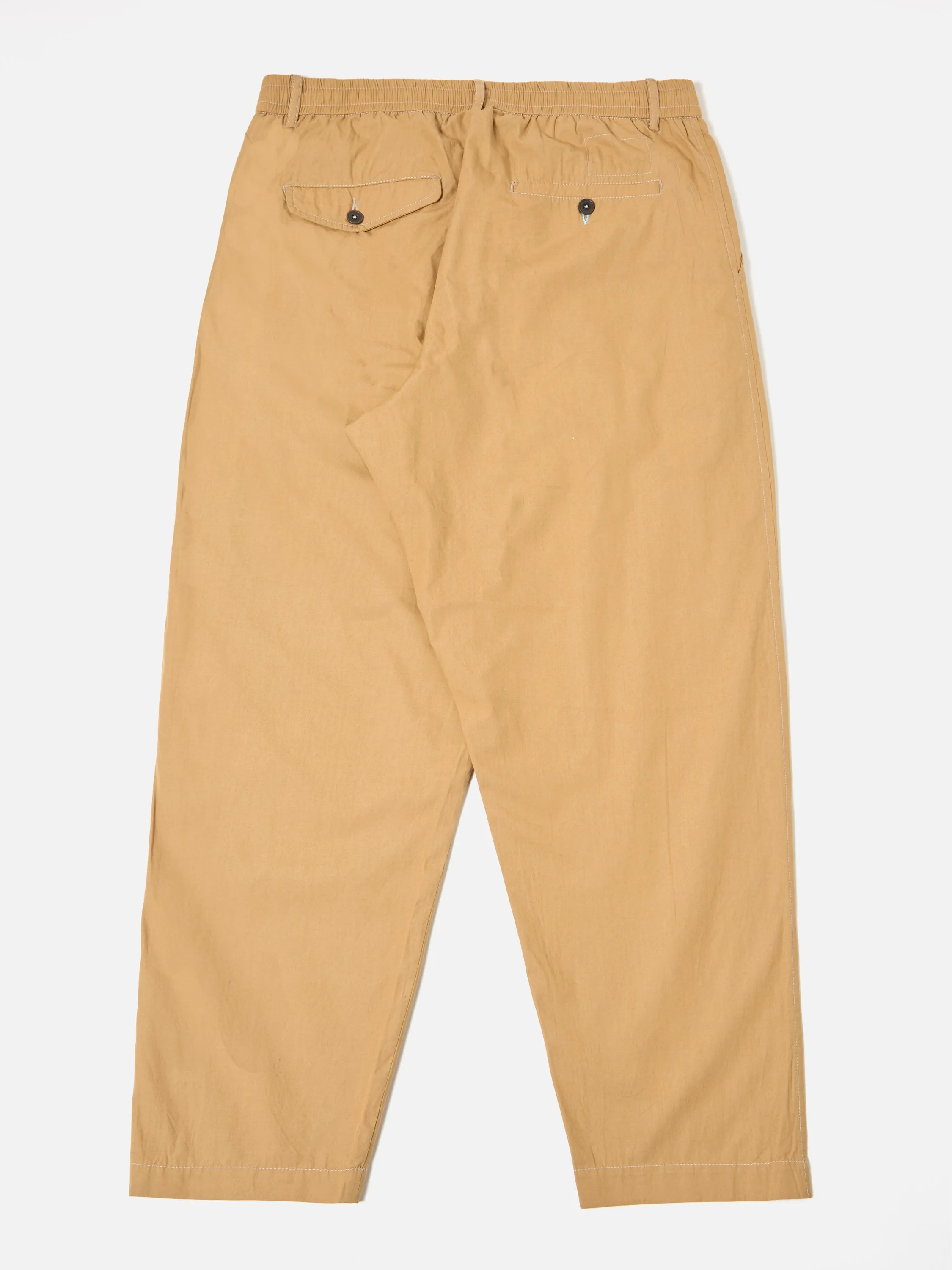 Universal Works Pleated Track Pant in Sand Broad Cloth