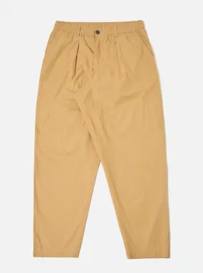 Universal Works Pleated Track Pant in Sand Broad Cloth