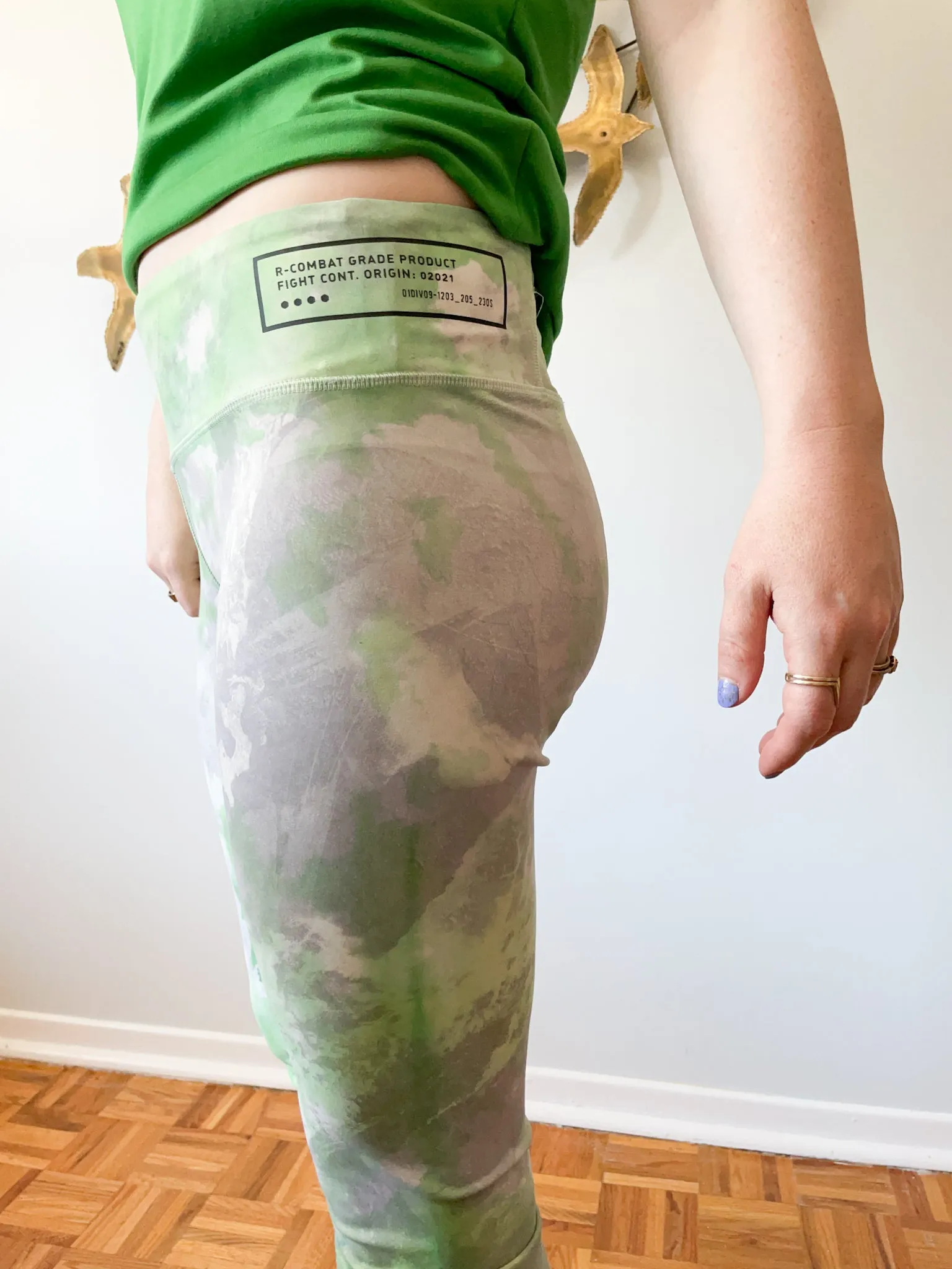 Upcycled Reebok Green Watercolor Tie-Sye Speedwick Pants - Medium