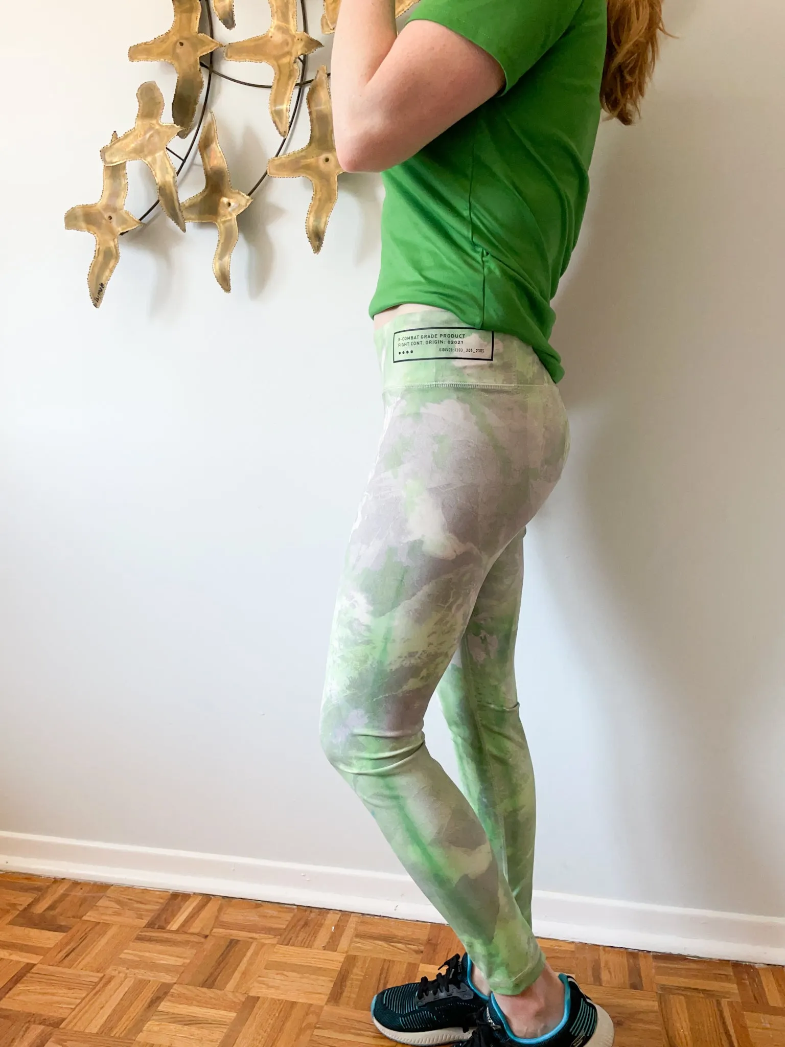 Upcycled Reebok Green Watercolor Tie-Sye Speedwick Pants - Medium