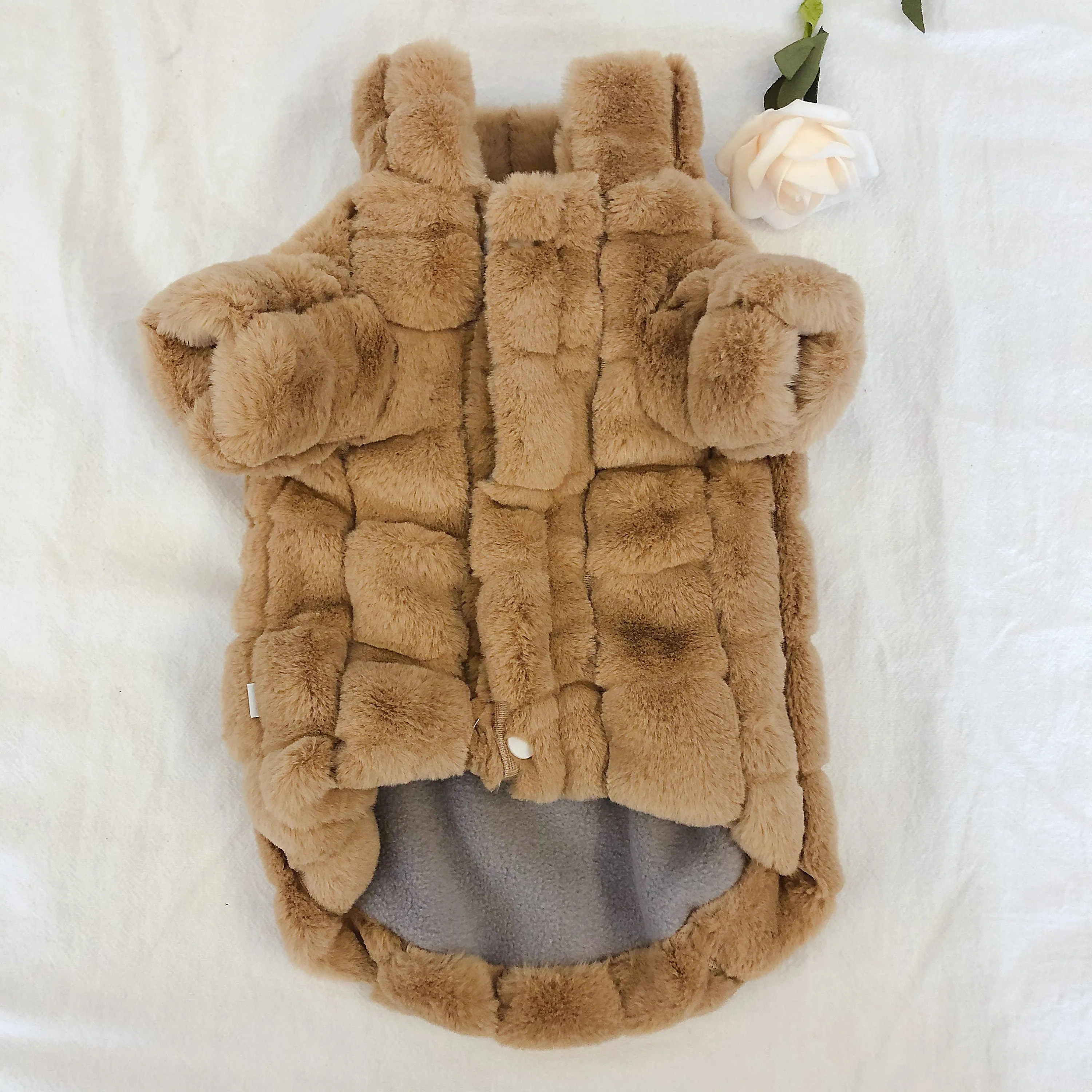 Vintage Cookie Sphynx Cat Faux Fur Coat