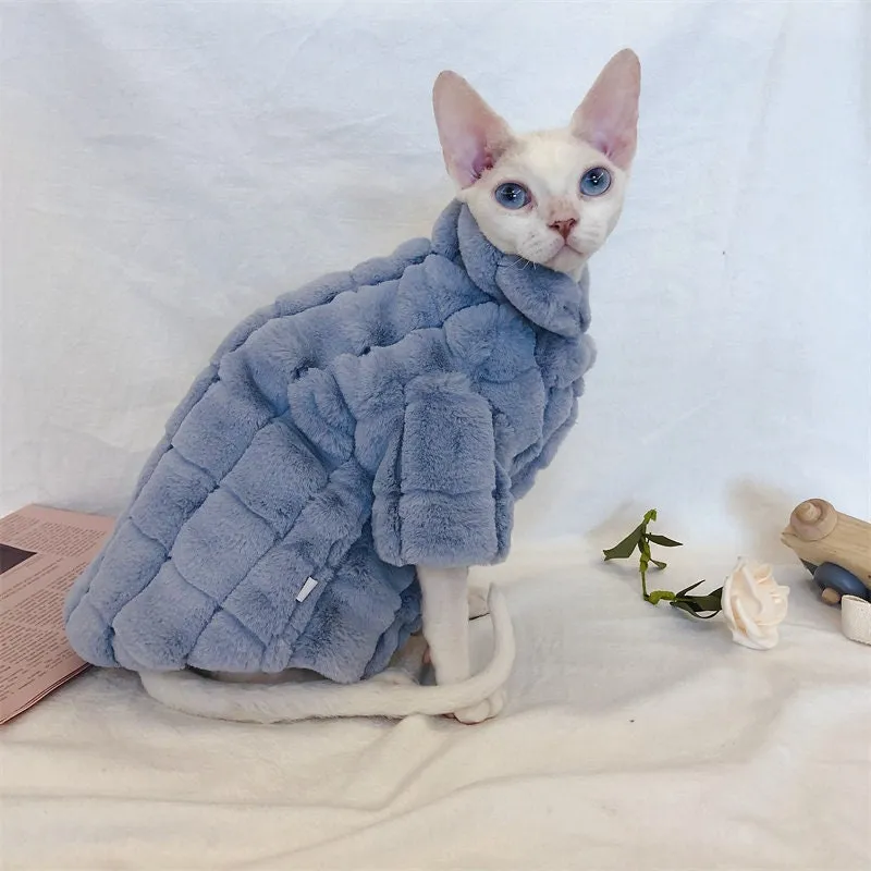 Vintage Cookie Sphynx Cat Faux Fur Coat