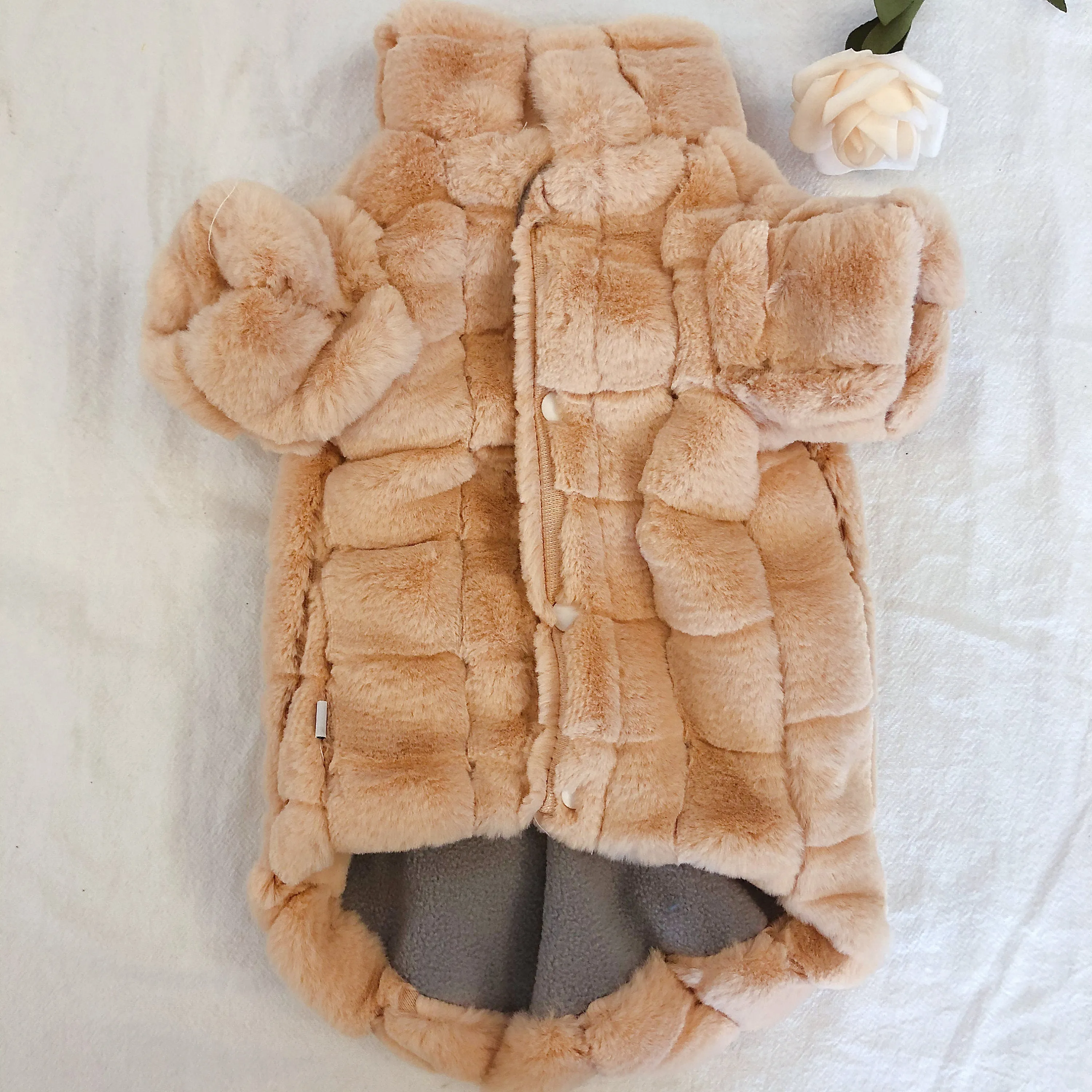 Vintage Cookie Sphynx Cat Faux Fur Coat