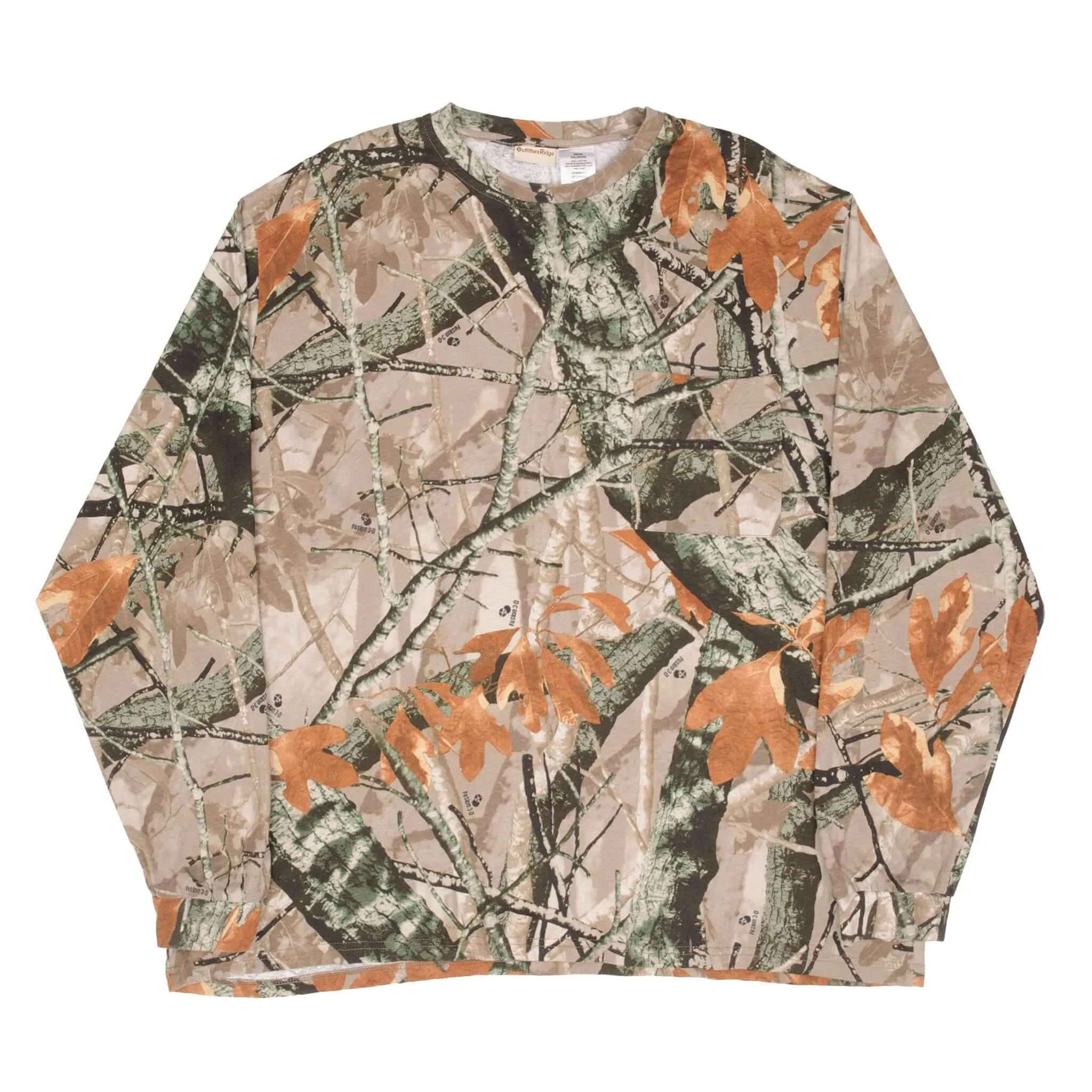 VINTAGE HUNTING FUSION 3D CAMO LONG SLEEVE POCKET TEE SHIRT SIZE 2XL