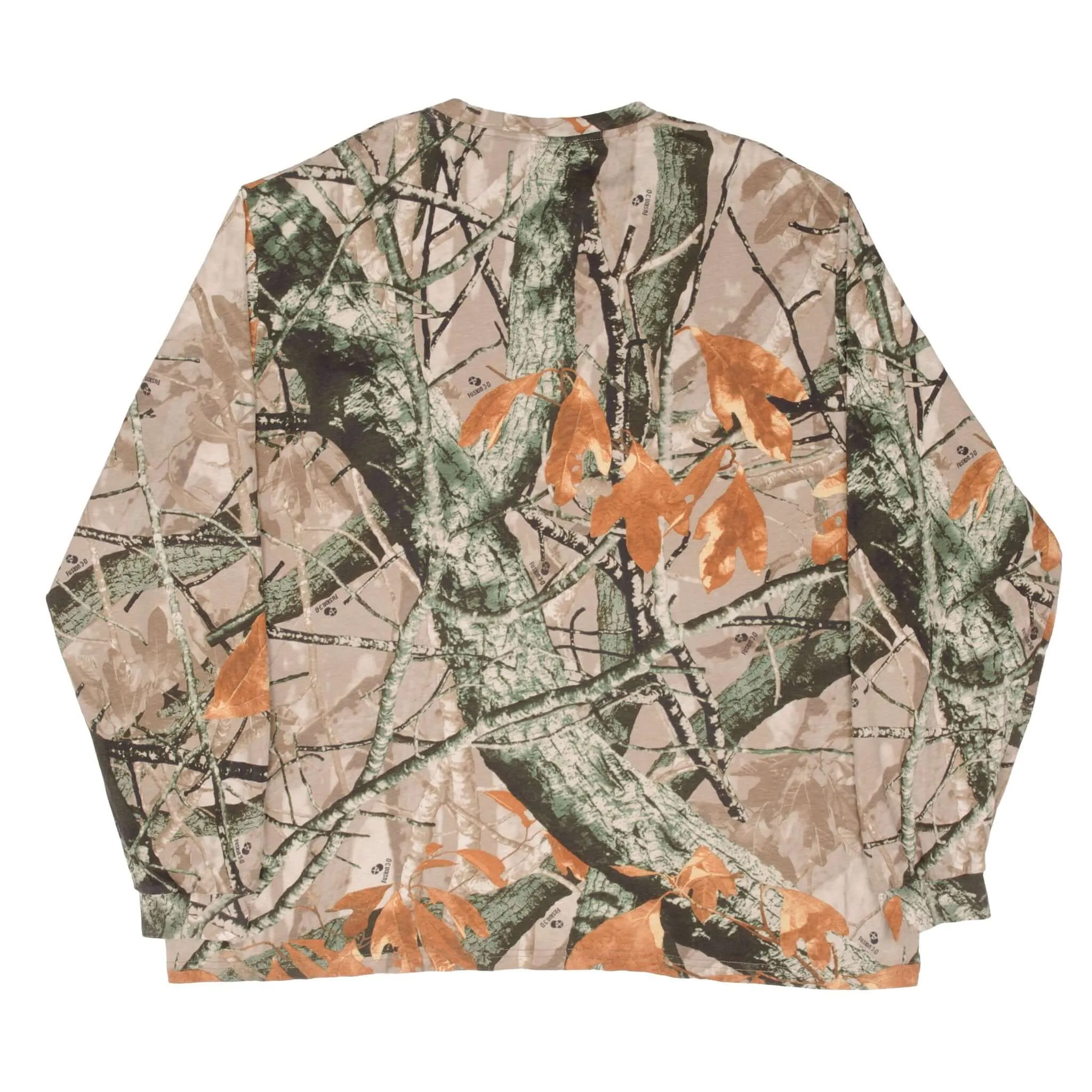 VINTAGE HUNTING FUSION 3D CAMO LONG SLEEVE POCKET TEE SHIRT SIZE 2XL